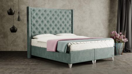 A boxspring double bed that will be the pride of your bedroom